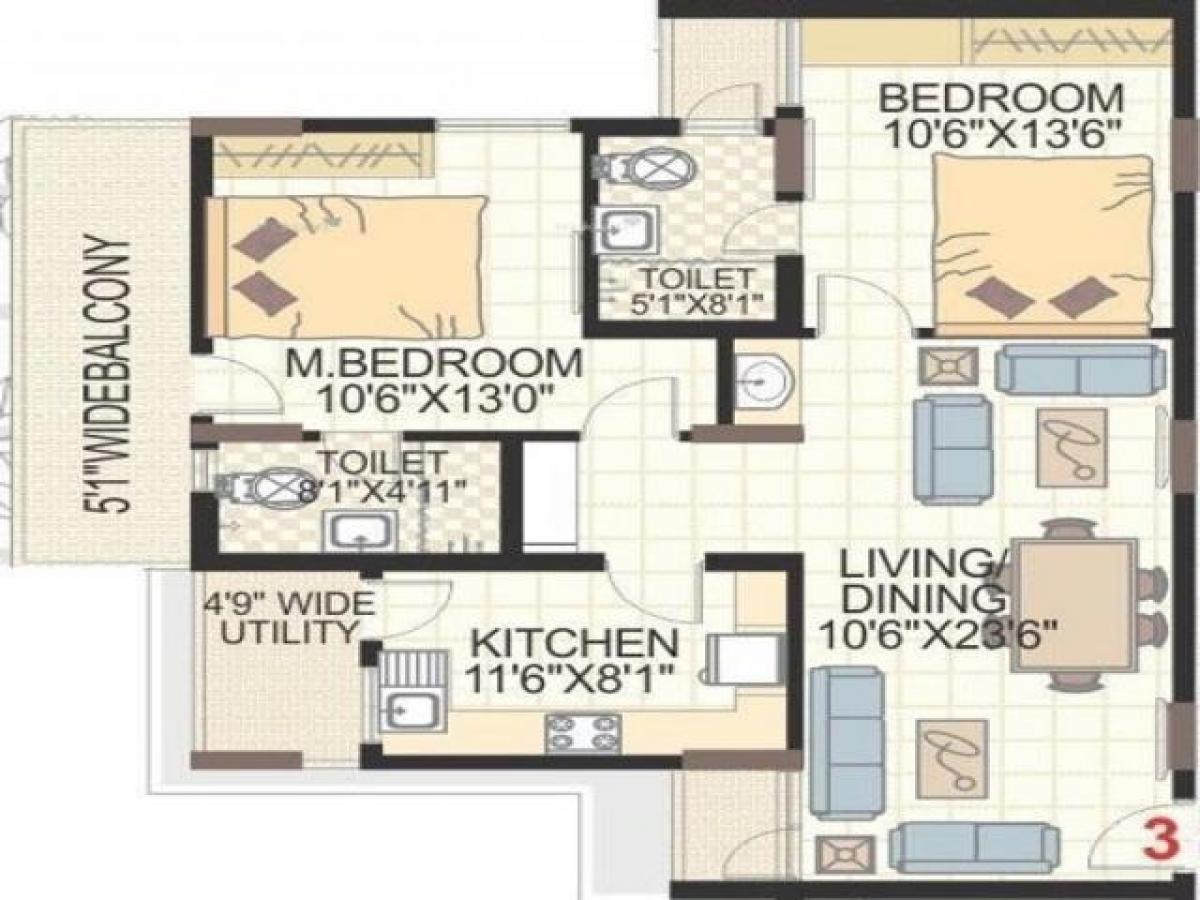 Дом с 2 спальнями в Хайдарабад, Индия № 43640