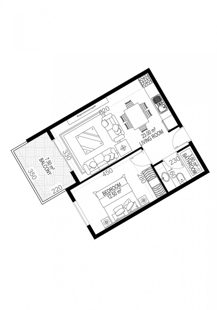 شقة 1+1 في Yekta Sungate Residence, Gazipasa, Turkey رقم 35428 1