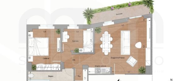 3-salle Appartement à Rivisondoli, Italy No. 20637 14