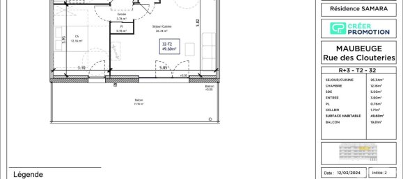1 Schlafzimmer Wohnung in Maubeuge, France, Nr. 51046 8
