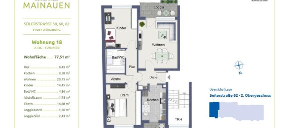 Apartamento de 3 habitaciónes en Wurzburg, Germany No. 38102 9