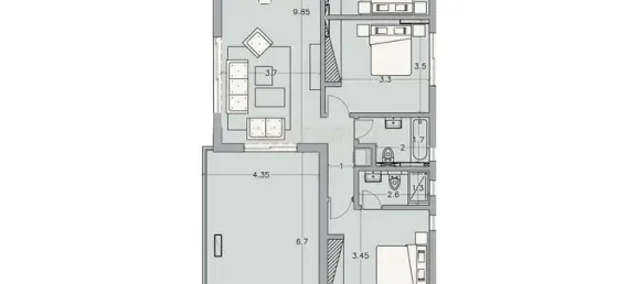 Apartamento de 3 dormitorios en Germasogeia, Cyprus No. 5426 3
