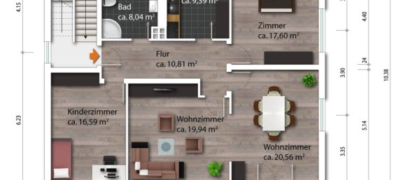 4غرفة شقة في Gottingen, Germany رقم 31789 11