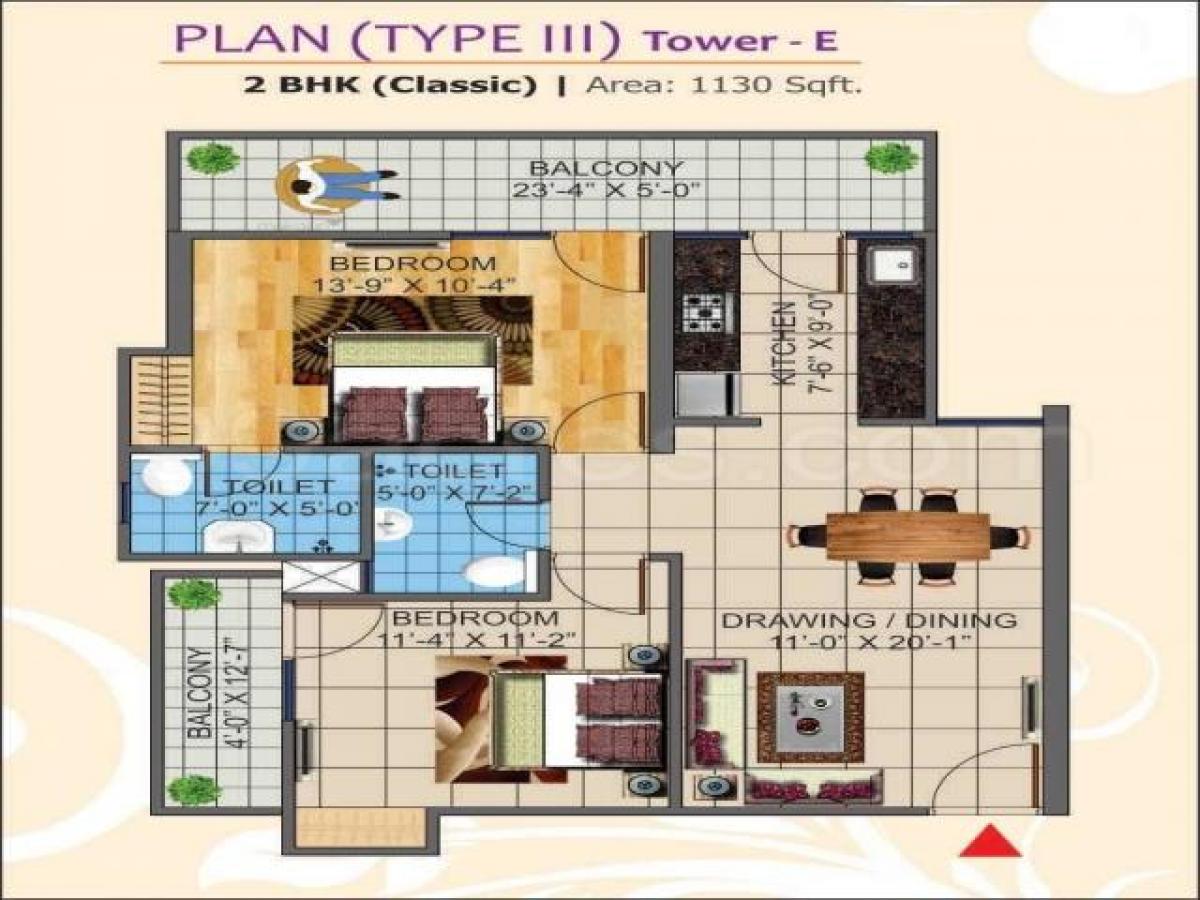 2 bedrooms House in Ghaziabad, India No. 61617