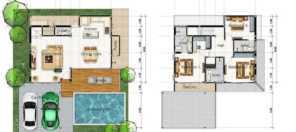 3 Schlafzimmer Eigentumswohnung in Zensiri Midtown Villas Chon Buri, Thailand, Nr. 30585 9