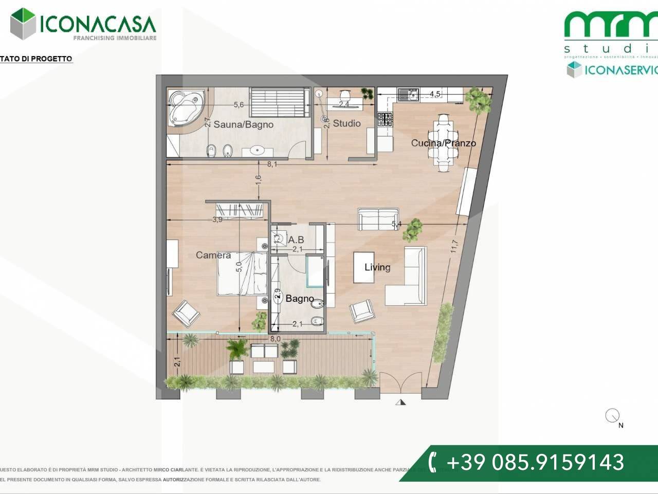 3 rooms Apartment in Loreto Aprutino, Italy No. 24728