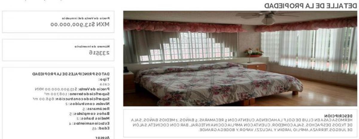 5 bedrooms House in Ciudad Lopez Mateos, Mexico No. 217521