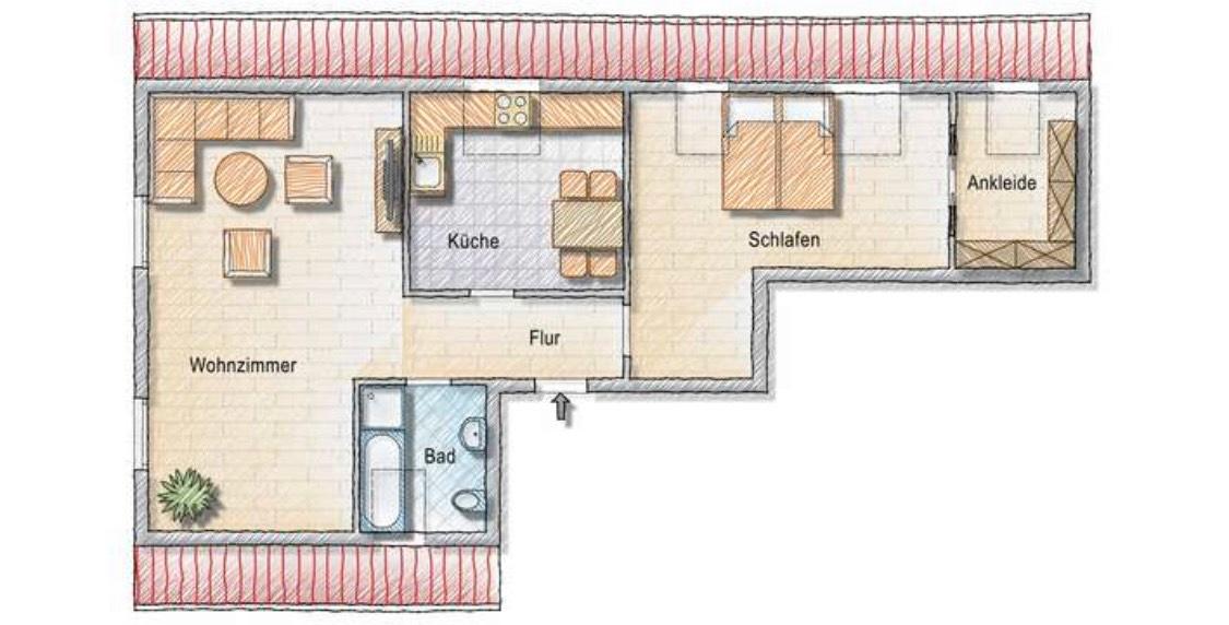 Квартира с 3 комнатами в Хайльбронн, Германия № 365604