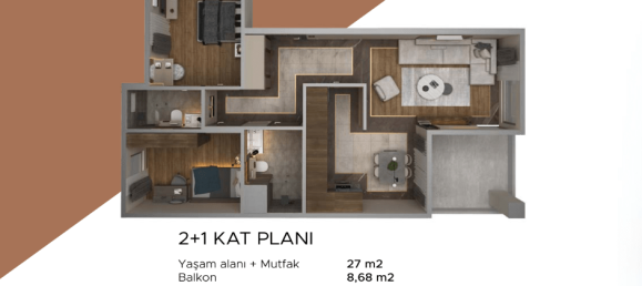 2 rooms Apartment in Altintash, Turkey No. 9909 14