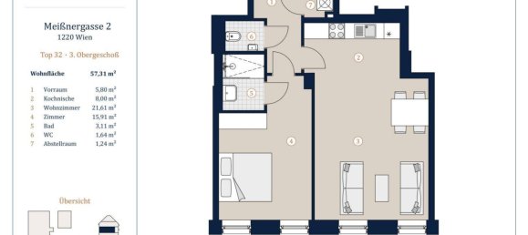 Apartamento de 2 habitaciónes en Vienna, Austria No. 145763 16