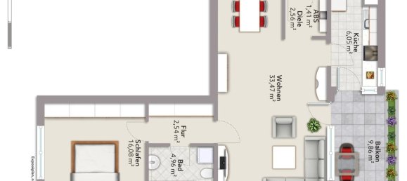 Квартира с 1 спальней в Лёррах, Германия № 318752 13