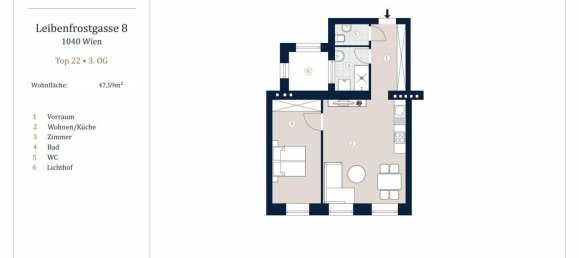 2 rooms Apartment in Wieden, Austria No. 67420 14