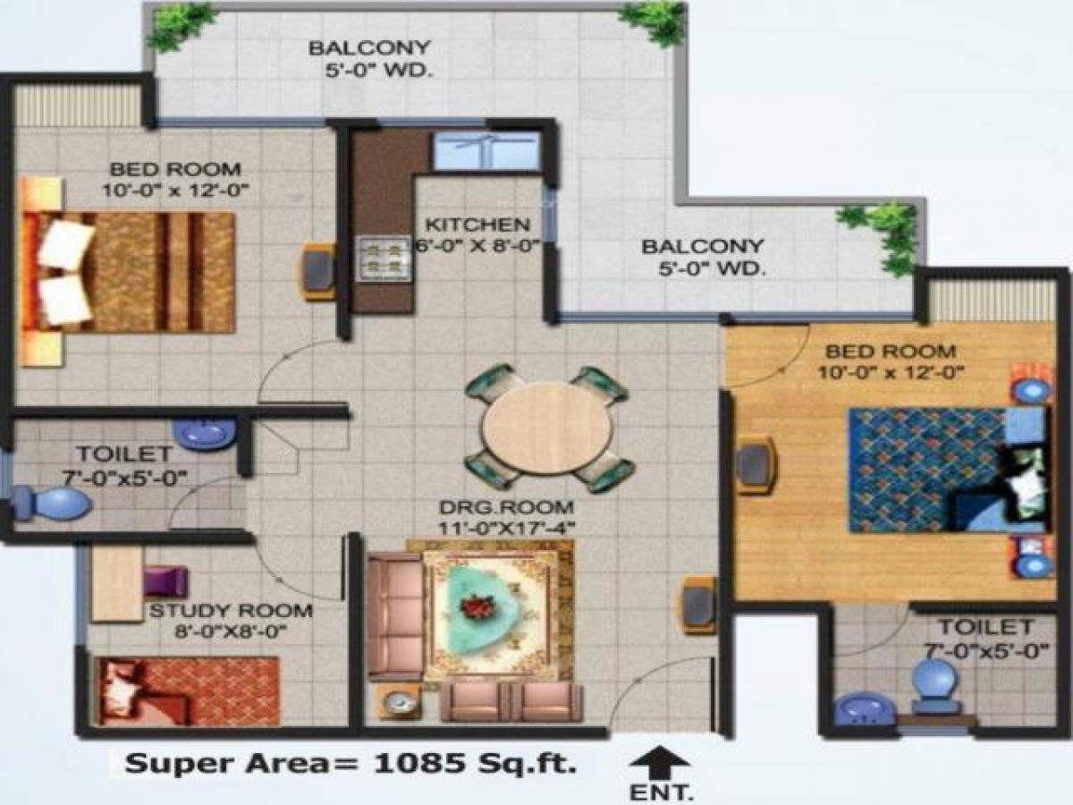 2 bedrooms House in Noida, India No. 66512