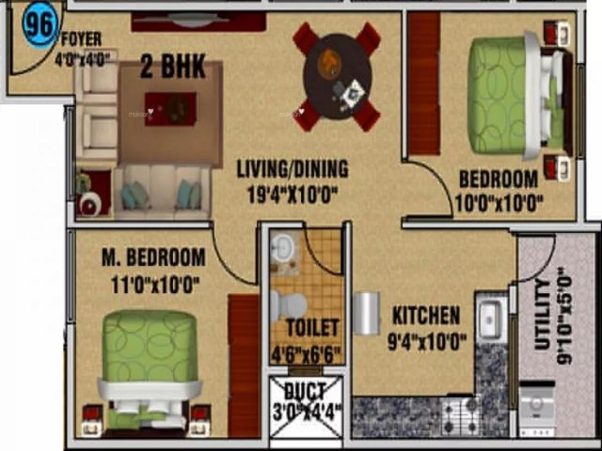 2 bedrooms House in Bangalore, India No. 1716