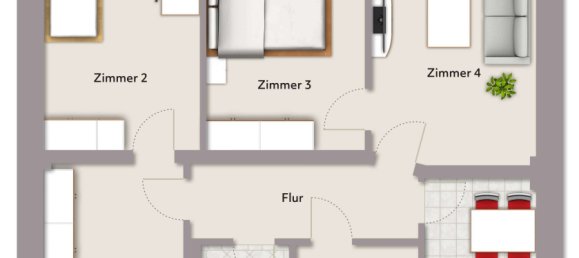 4غرفة شقة في Offenbach am Main, Germany رقم 45739 8