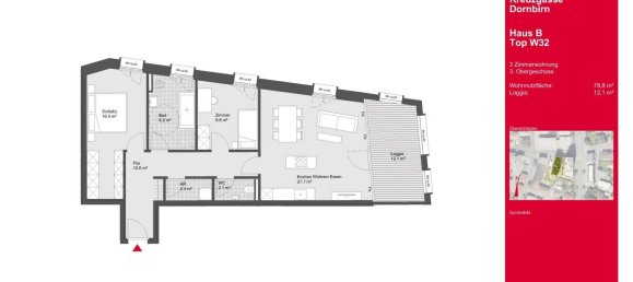 3 rooms Apartment in Dornbirn, Austria No. 140887 4