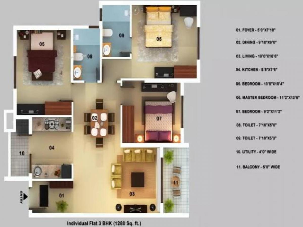 3 bedrooms House in Bangalore, India No. 43525