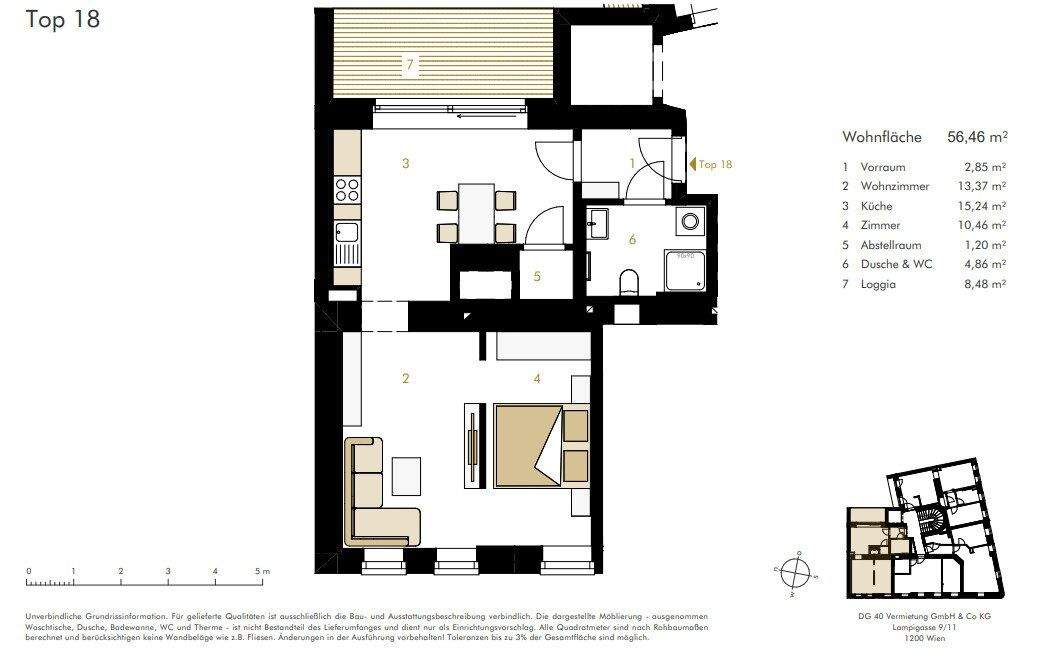 Apartamento de 2 habitaciónes en Brigittenau, Austria No. 187437