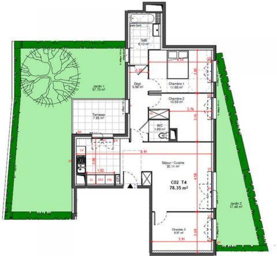Apartamento com 3 quartos em condomínio em Bagneux, France N.º 31109