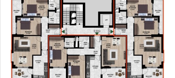 3-Zimmer Wohnung in Alanya, Turkey, Nr. 13829 13