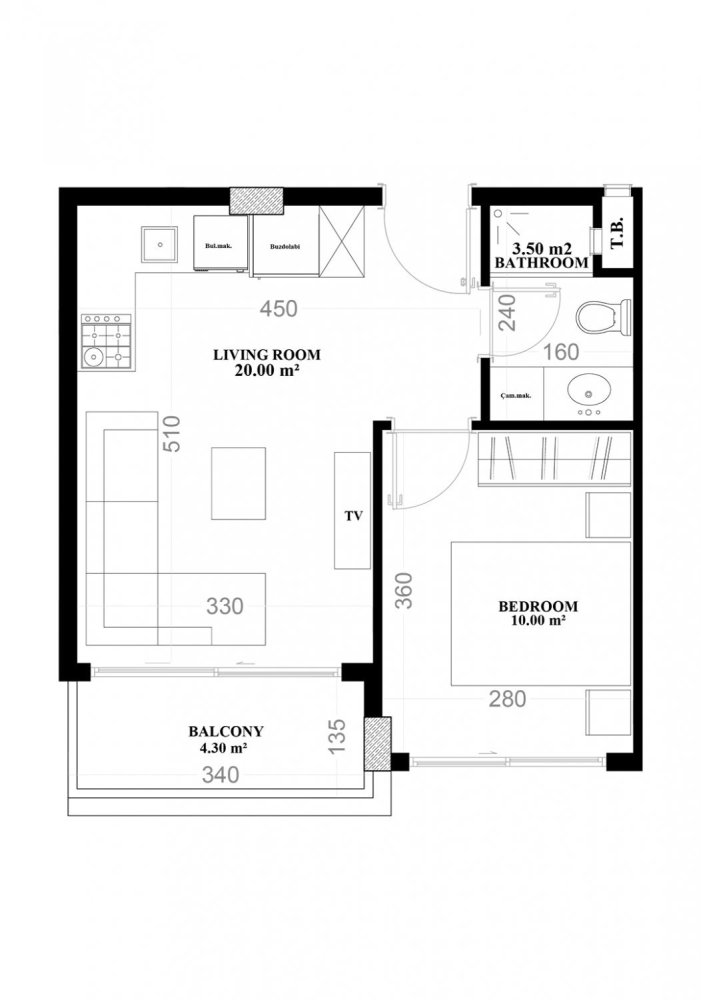 Wohnung 1+1 in Yekta Blue V Residence, Mahmutlar, Turkey, Nr. 39865 1
