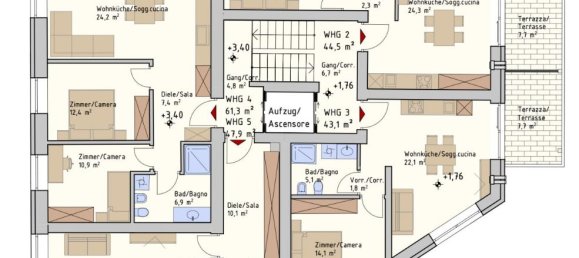 3 rooms Apartment in Trentino-Alto Adige, Italy No. 234972 25