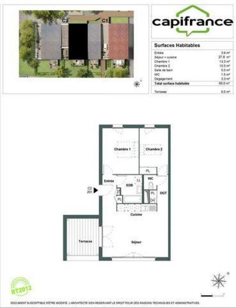 2 Schlafzimmer Eigentumswohnung in Villejuif, France, Nr. 33836