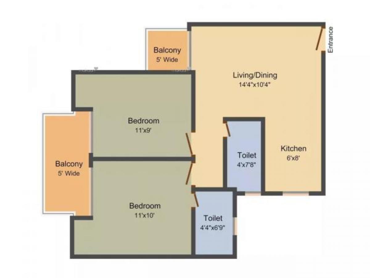 2 غرف نوم منزل في Noida, India رقم 68104