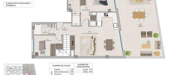 Пентхаус с 2 спальнями в Санта-Пола, Испания № 13280 6