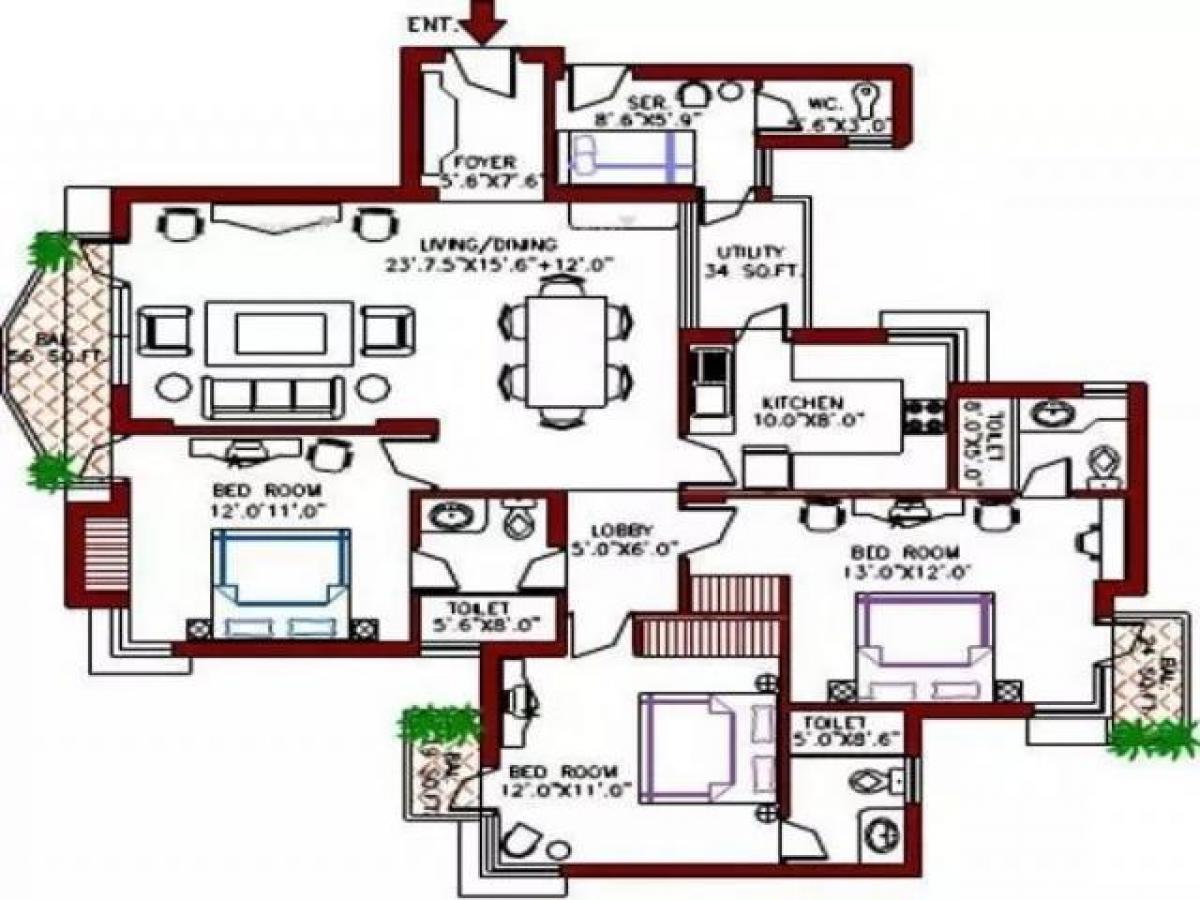 3 bedrooms House in Gurgaon, India No. 22047