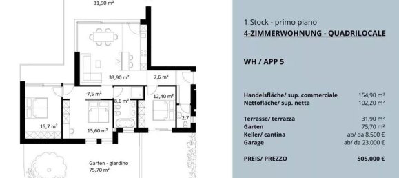 4-Zimmer Wohnung in Trentino-Alto Adige, Italy, Nr. 37902 8