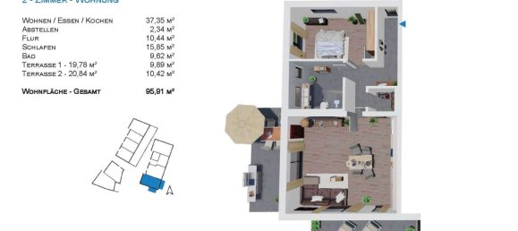 1 غرف نوم شقة في Deggendorf, Germany رقم 35408 2