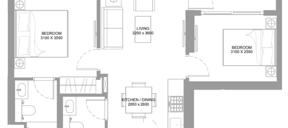 Apartamento de 2 dormitorios en Umm Al Quwain, UAE No. 96766 2
