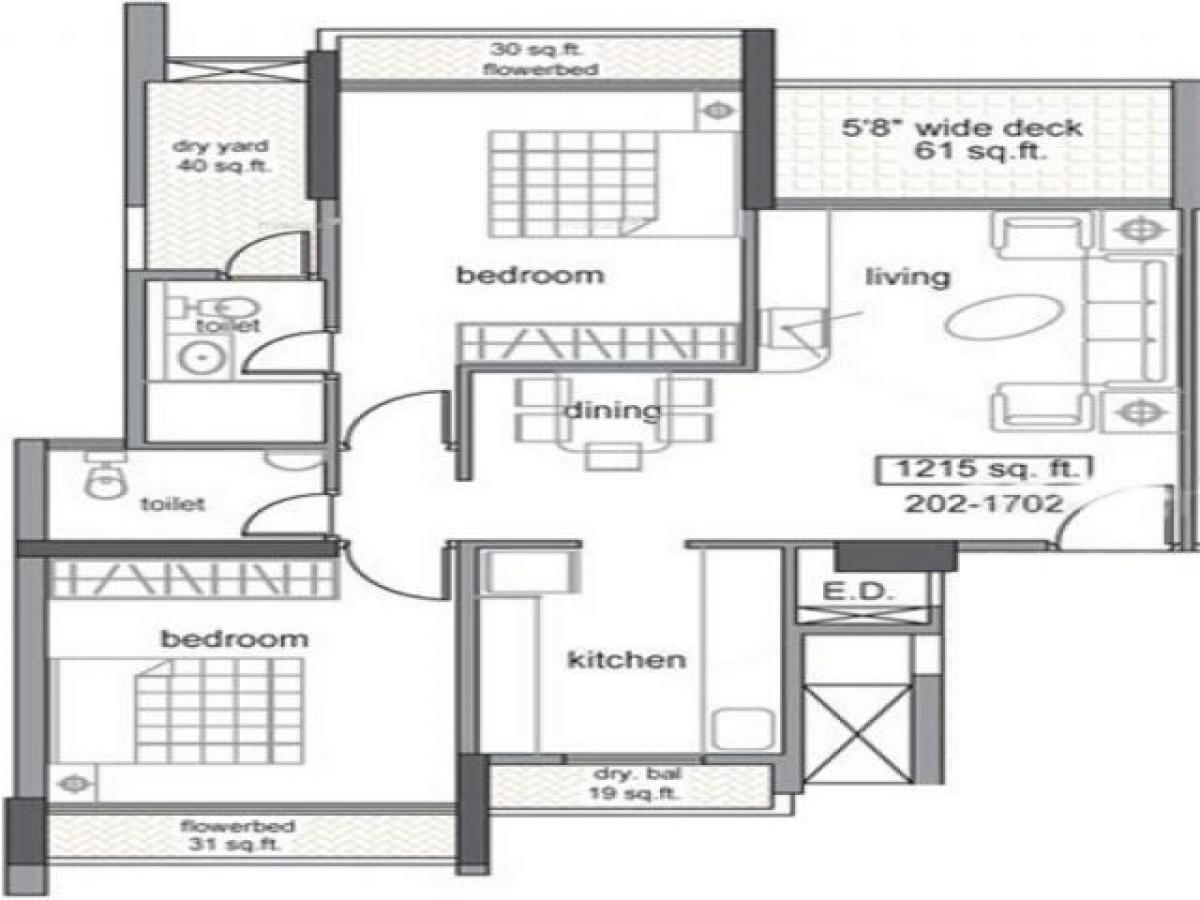 2 Schlafzimmer Haus in Mumbai, India, Nr. 59393