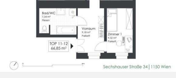 3غرفة شقة في Rudolfsheim-Funfhaus, Austria رقم 135494 23