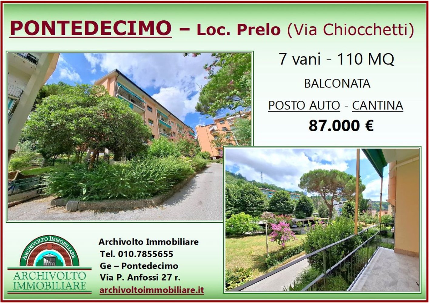 4غرفة شقة في Serra Riccò, Italy رقم 287701