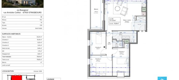 3 غرف نوم شقة في Strasbourg, France رقم 68848 2