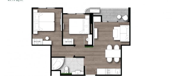 2 chambres Condo à Eco Resort Chon Buri, Thailand No. 30049 2