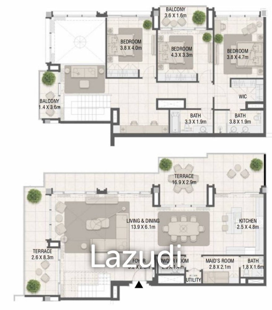 3 Schlafzimmer Doppelhaus in Dubai, UAE, Nr. 18274