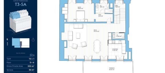 3 غرف نوم منزل ذو طابقين في Lisbon, Portugal رقم 105250 16