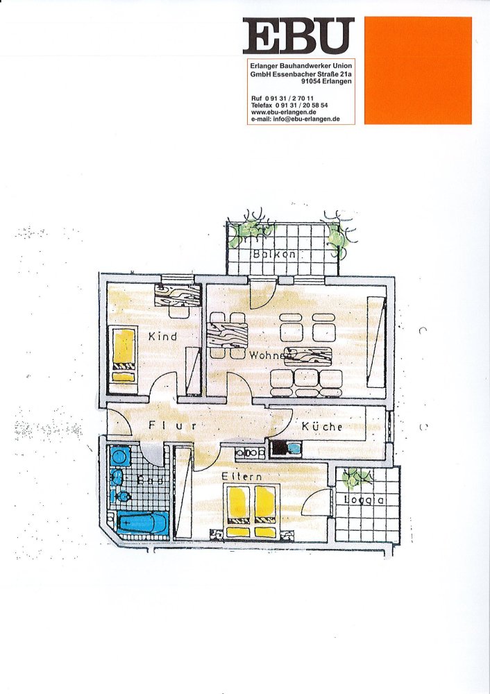 Apartamento de 3 habitaciónes en Erlangen, Germany No. 286467