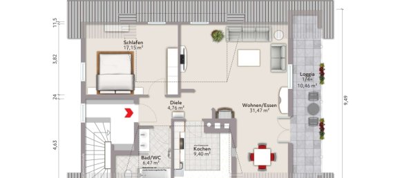 1 غرف نوم شقة في Konstanz, Germany رقم 53674 16