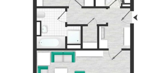 2-salle Appartement à Wolfsburg, Germany No. 89968 11