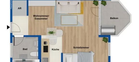 Студия в Бад-Кройцнах, Германия № 310456 4