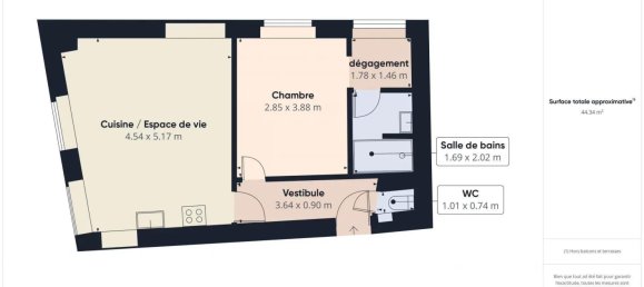 2-Zimmer Wohnung in Lyon, France, Nr. 302762 7
