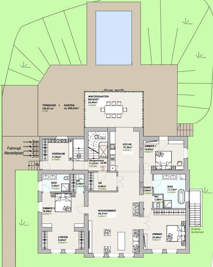 Квартира с 4 комнатами в Пуркерсдорф, Австрия № 135428