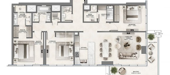 3 Schlafzimmer Wohnung in Dubai, UAE, Nr. 123902 17