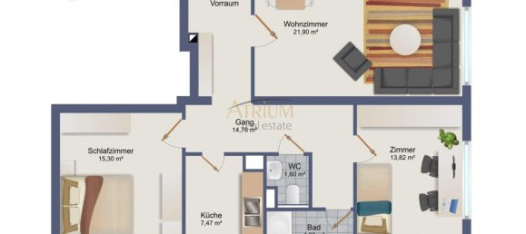 Apartamento de 3 habitaciónes en Wahring, Austria No. 237262 8
