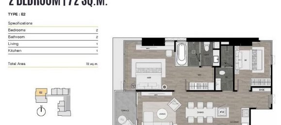 شقة 2 غرف نوم  في Andromeda Condominium Pattaya, Thailand رقم 28692 7