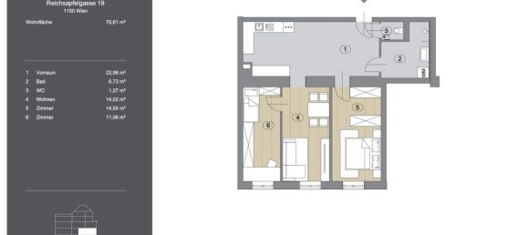 3-Zimmer Wohnung in Rudolfsheim-Funfhaus, Austria, Nr. 96493 12